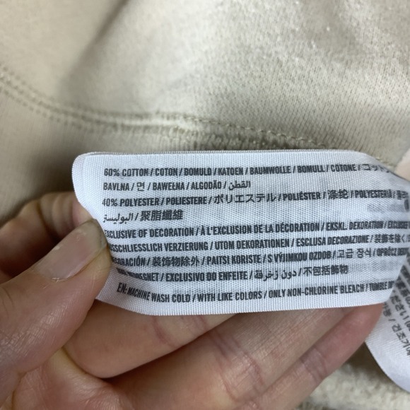 Hollister California Hoodie Mens Small Beige Embroidered Surf Y2K - Picture 6 of 7